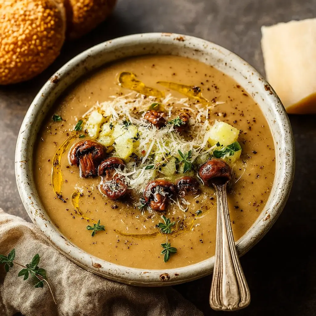 Ratatouille Soup Recipe in rustic kitchen