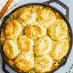 Skillet Turkey Pot Pie with Buttermilk Biscuits