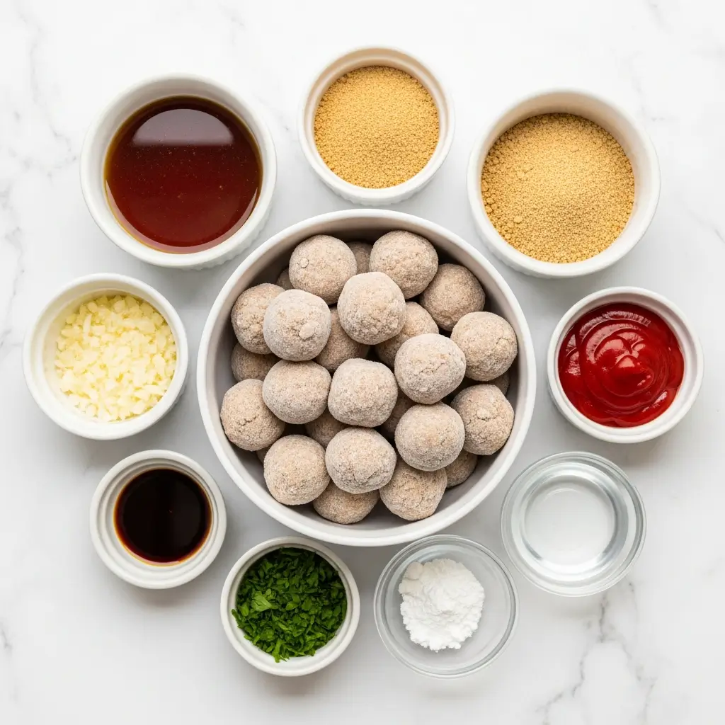 Ingredients for Slow Cooker Salisbury Steak Meatballs