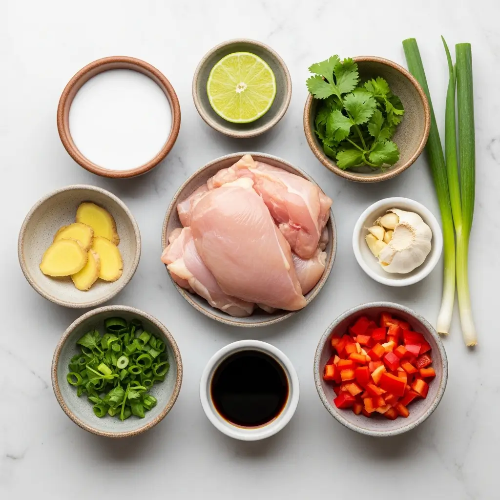 Ingredients for Slow Cooker Thai Ginger Chicken Soup