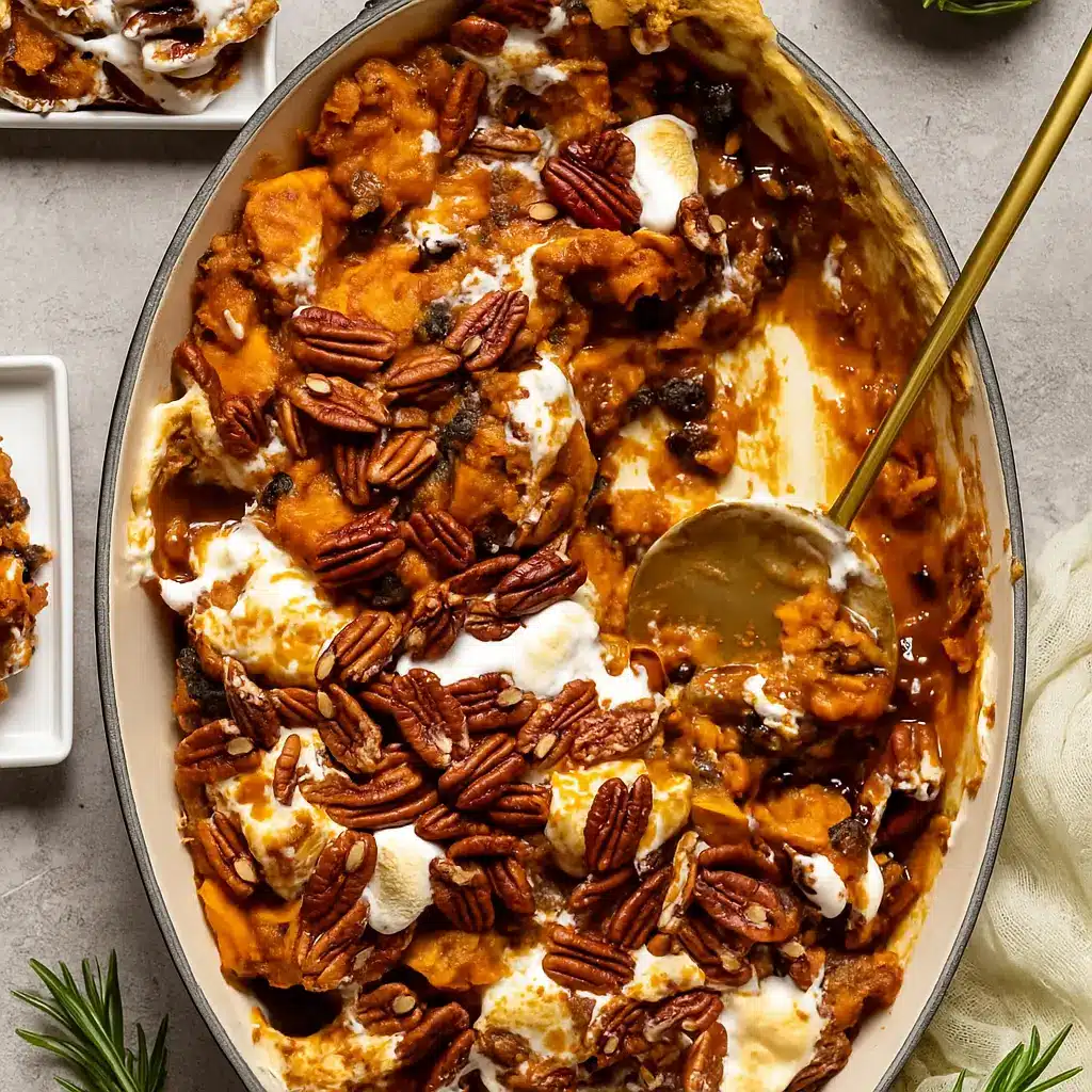 Southern Maple Sweet Potato Casserole fresh from oven