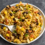Southwest Rice and Ground Turkey Skillet dinner