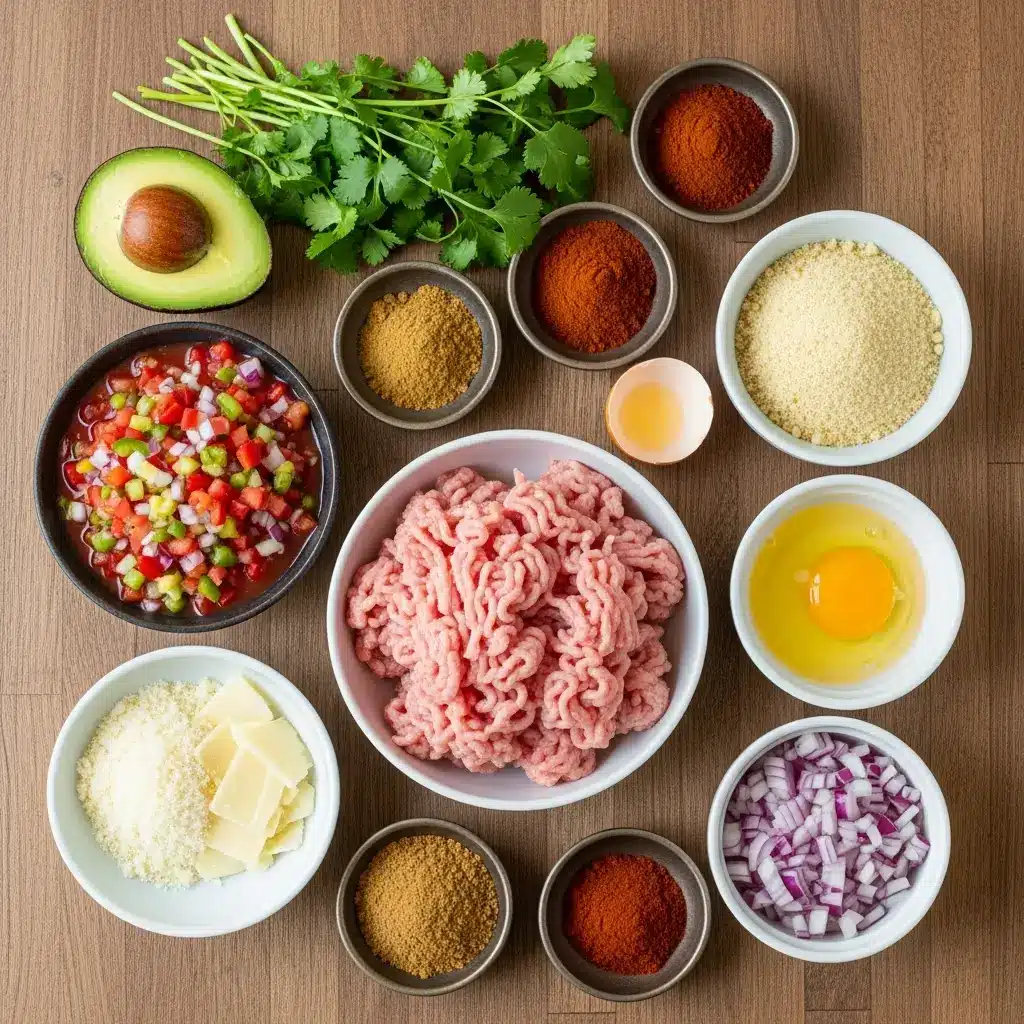Ingredients for spicy southwest turkey burgers