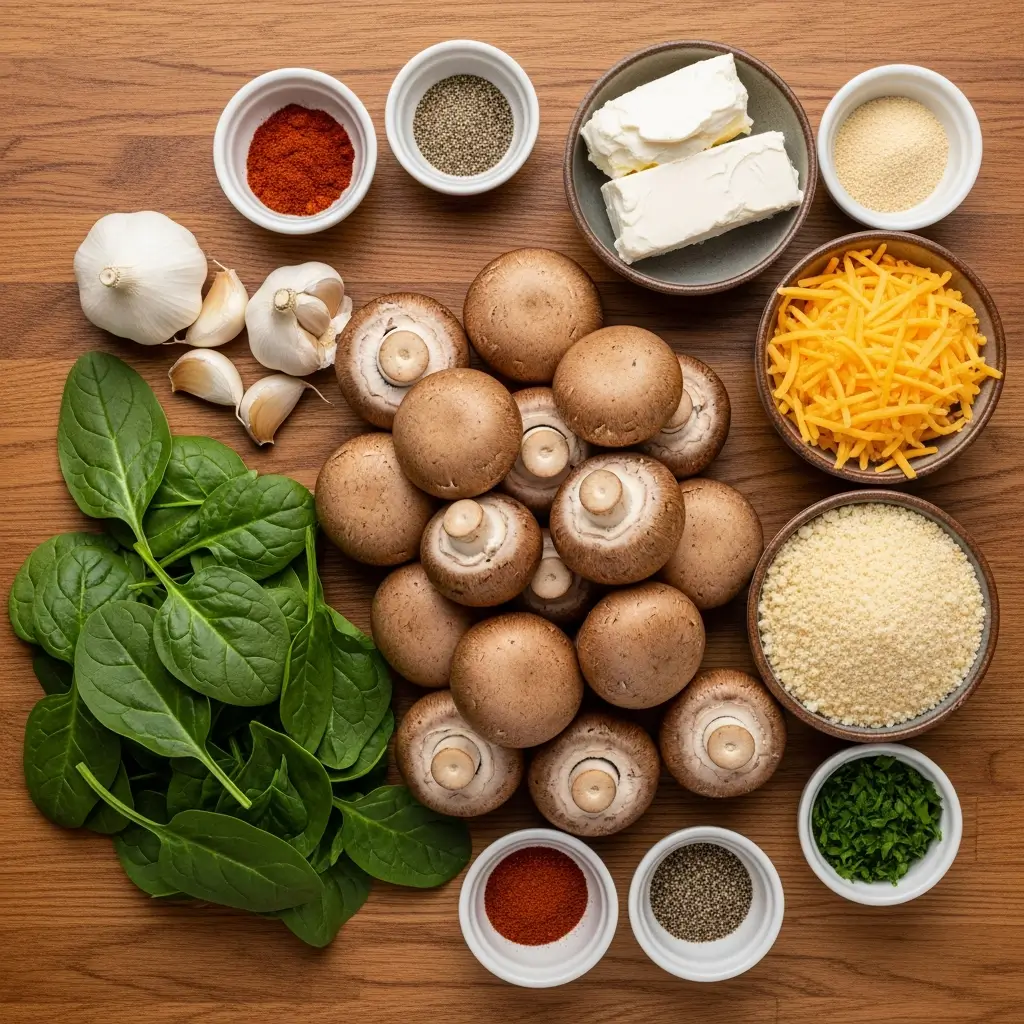 vegetarian-stuffed-mushrooms-ingredients