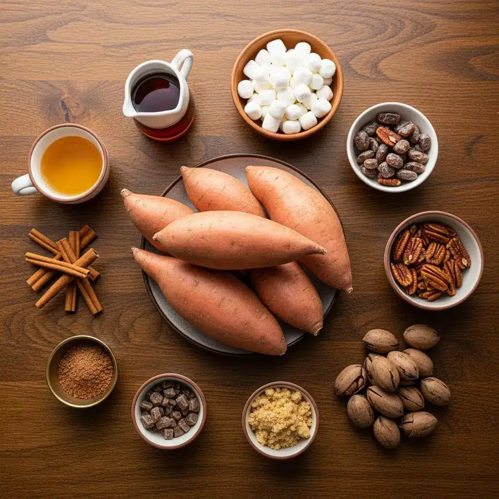 Ingredients for Southern Maple Sweet Potato Casserole