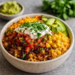 Taco Rice Bowl with Fresh Toppings