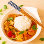 Thai Chicken Panang Curry Recipe served over rice