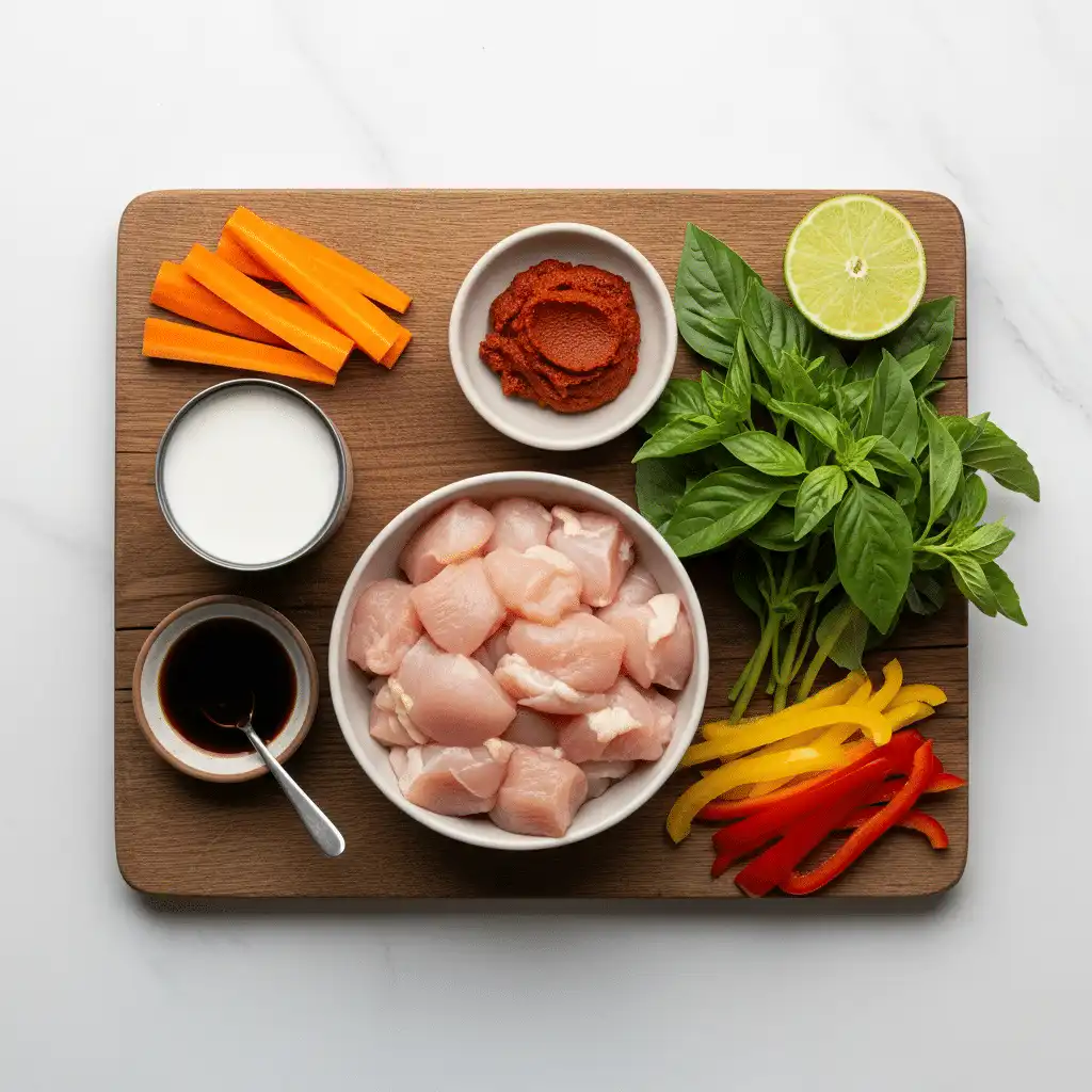 Ingredients for Thai Coconut Curry Chicken