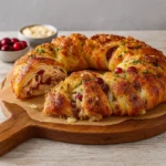 Turkey Cranberry Crescent Ring holiday wreath