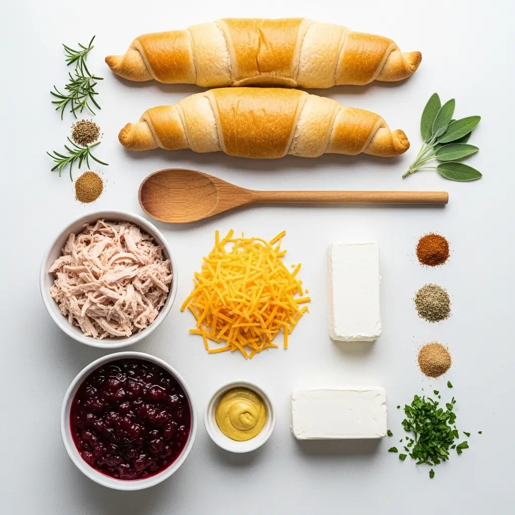 Ingredients for Turkey Cranberry Crescent Ring recipe