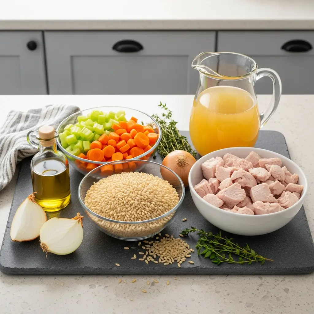 Ingredients for Turkey Rice Soup Recipe