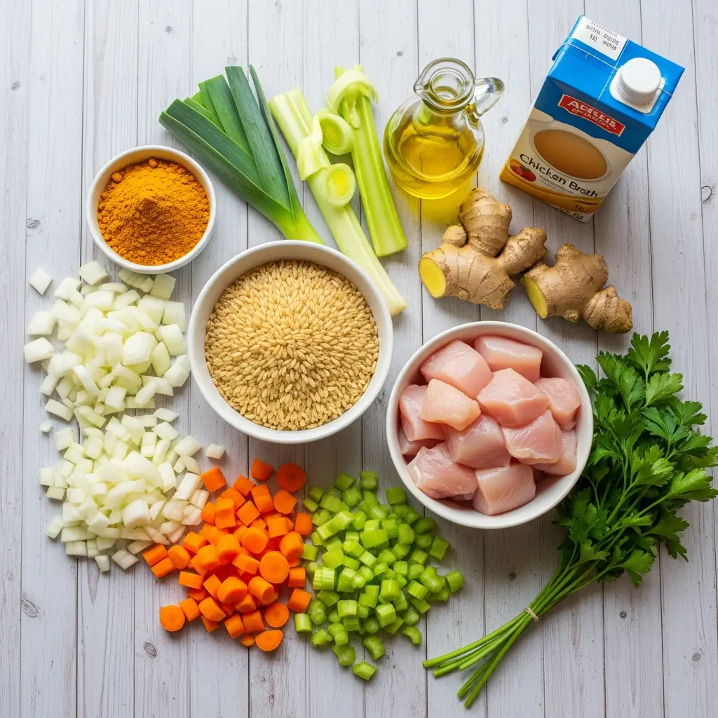 Ingredients for Best  Anti-Inflammatory Turmeric Chicken Soup