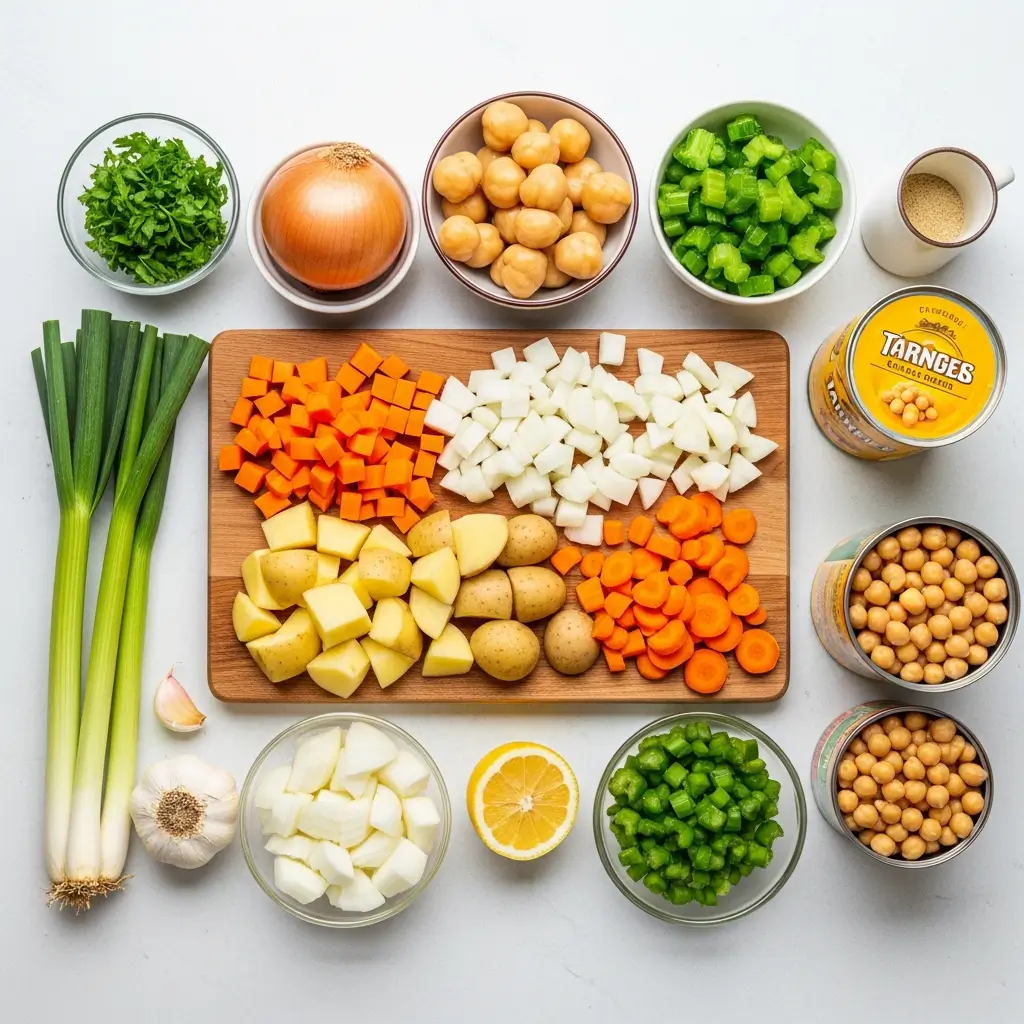 Ingredients for Vegan Chickpea Vegetable Chowder