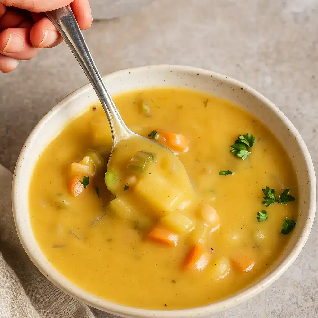 Vegan Chickpea Vegetable Chowder in a Bowl