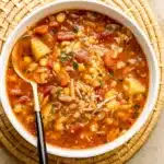 Vegetable Orzo Soup in a Bowl
