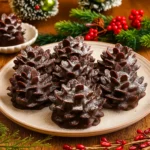 Viral Pine Cone Brownies on festive tray