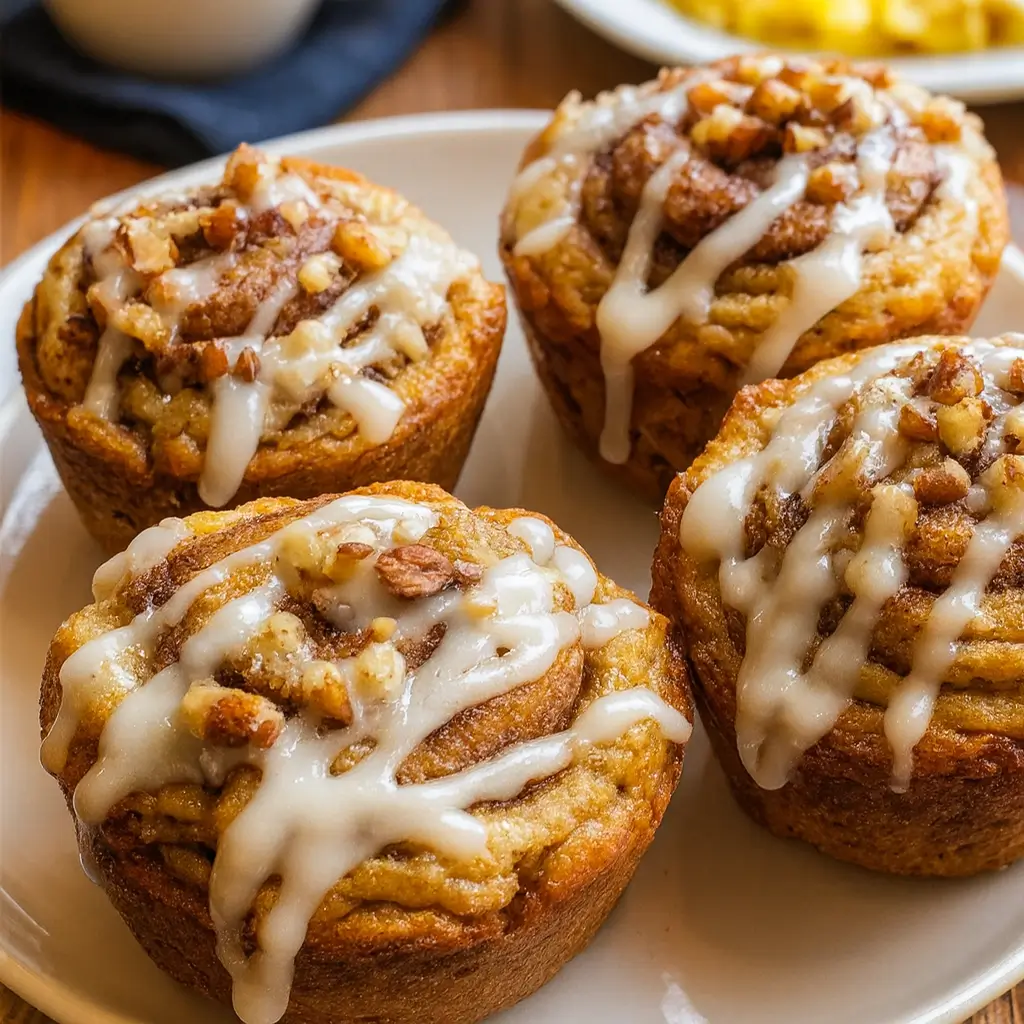 Cinnamon Roll Protein Muffins fresh from the oven