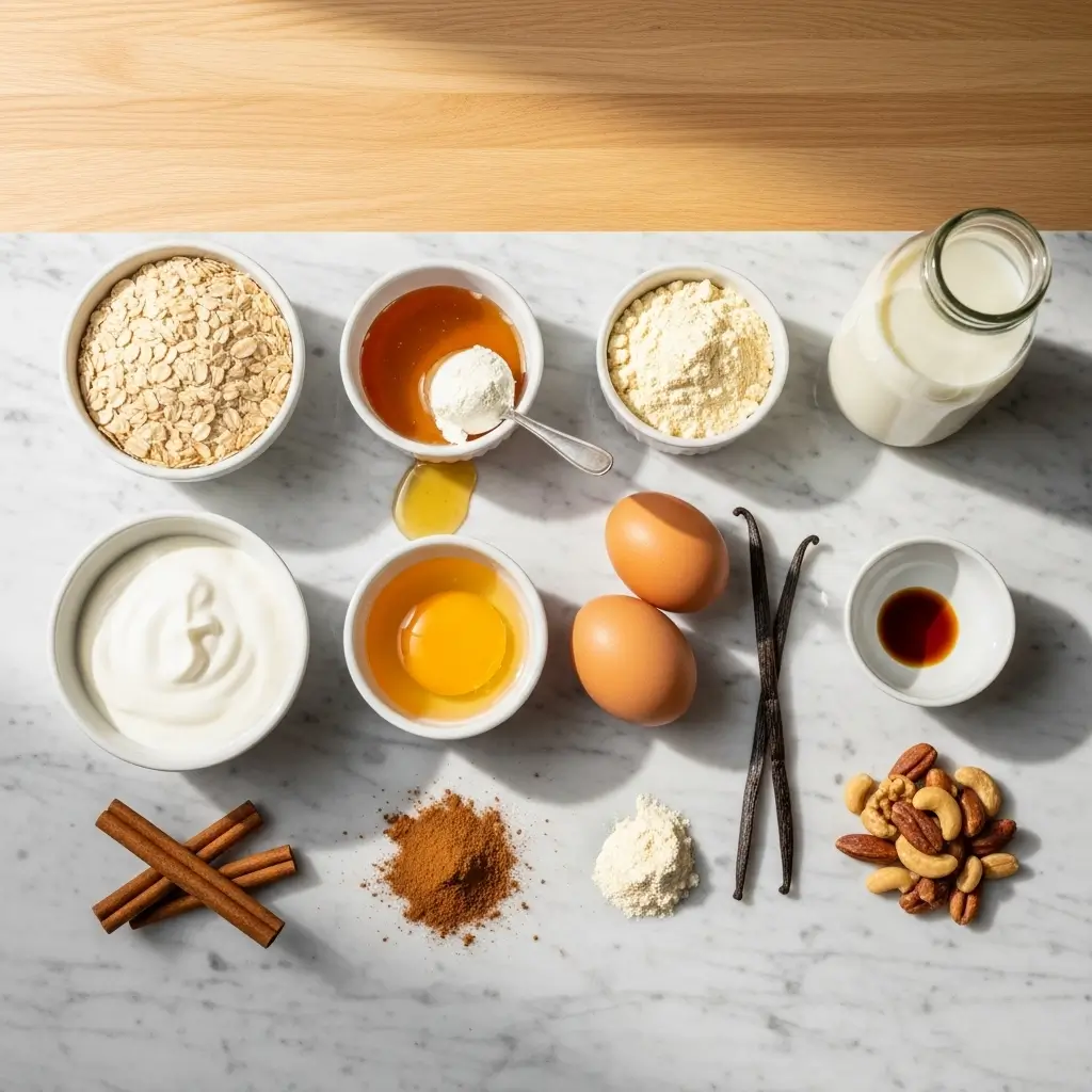 Ingredients for Cinnamon Roll Protein Muffins