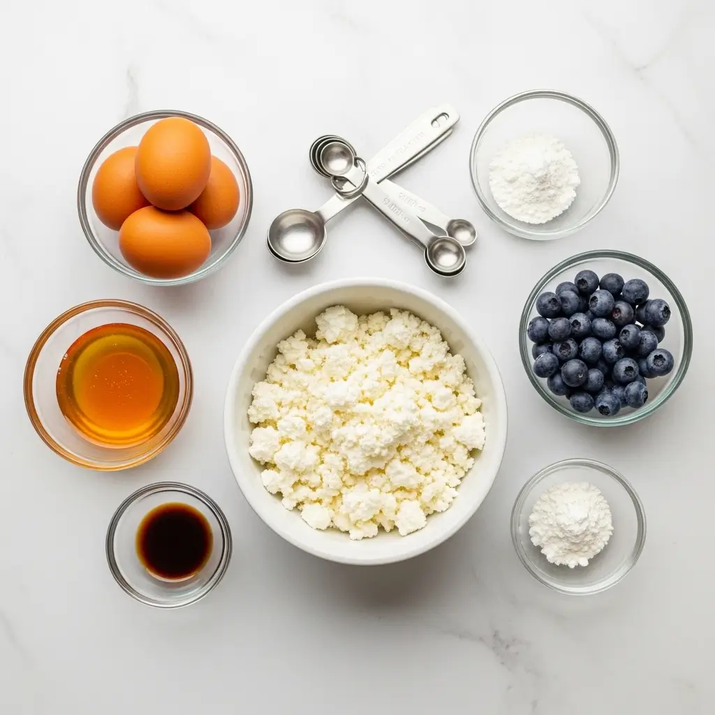 Ingredients for Cottage Cheese Blueberry Cloud Bread