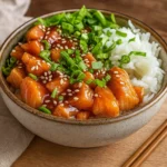 Crispy Salmon and Rice Bowl with Fresh Veggies