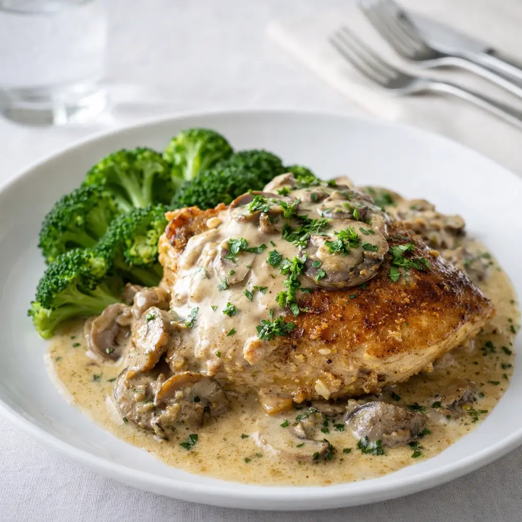 Crockpot Chicken and Gravy served over mashed potatoes