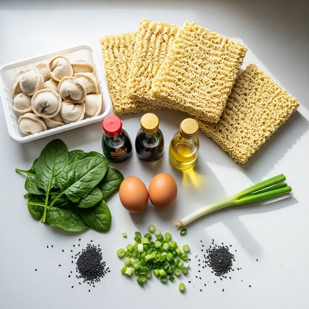 Ingredients for Dumpling Ramen Bowl recipe