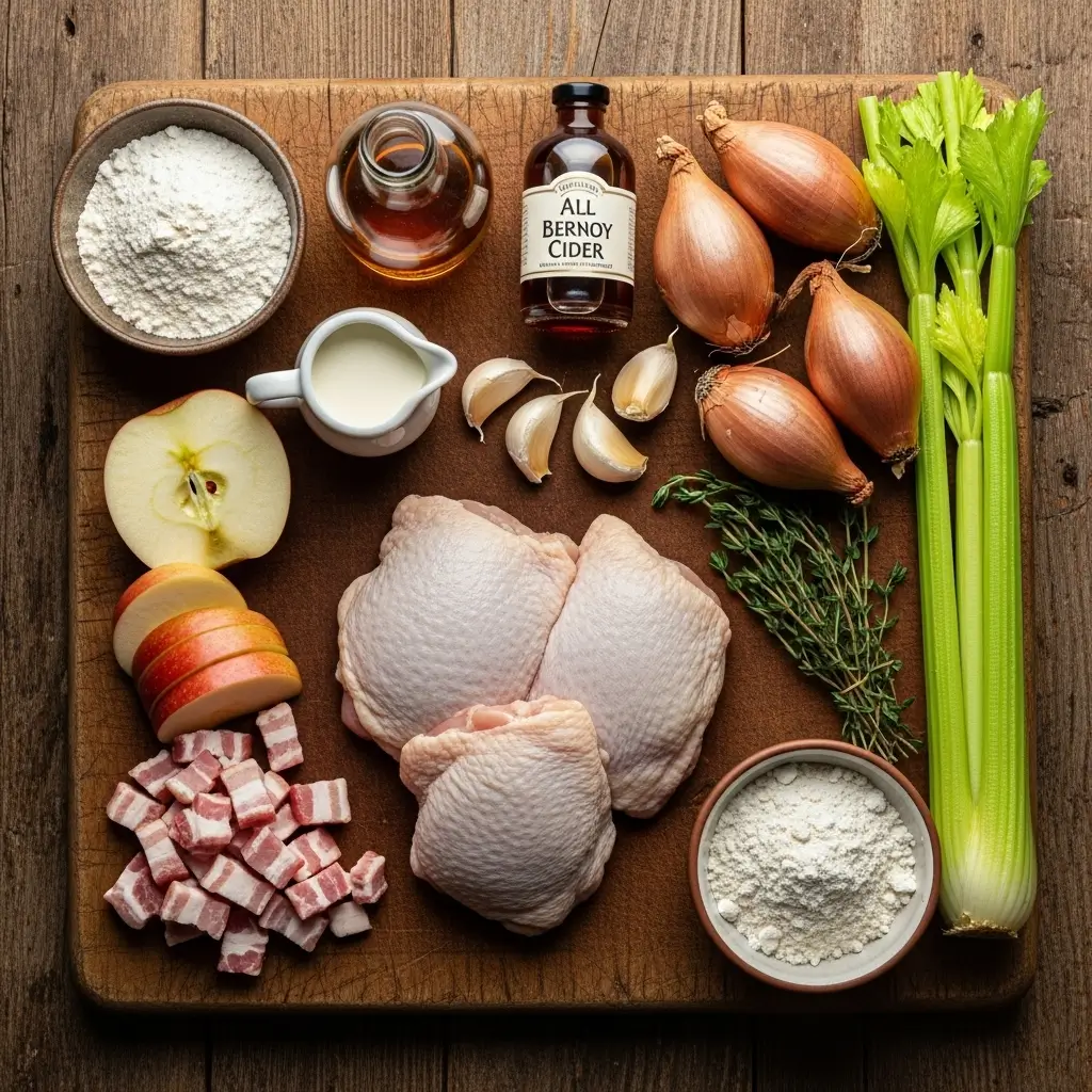 Ingredients for French Chicken a la Normande