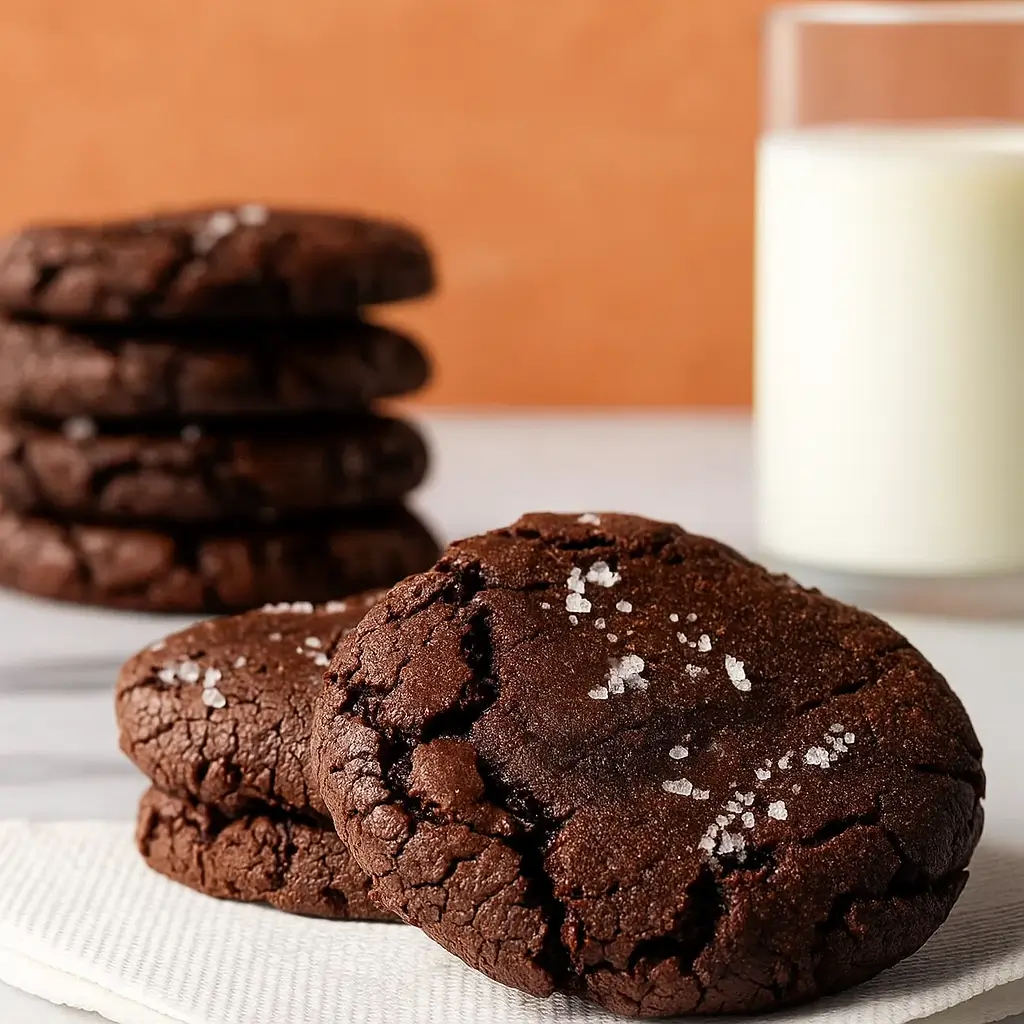 Fudgy Chocolate Protein Cookies fresh from oven