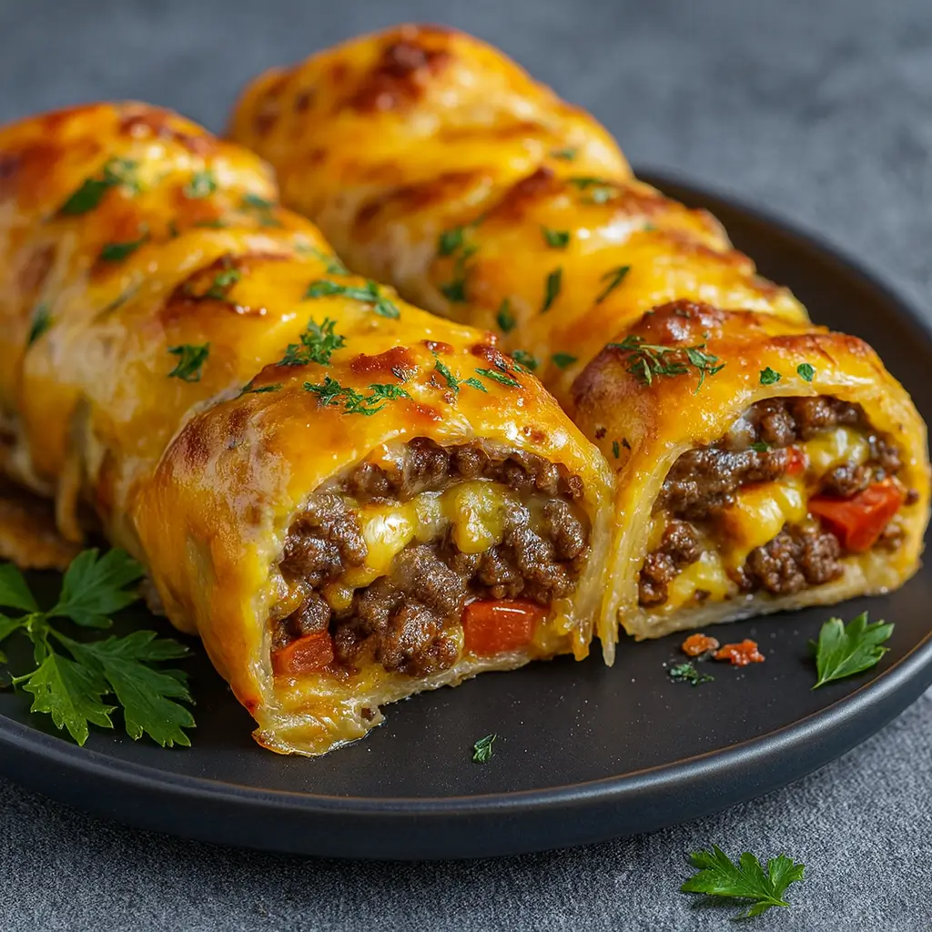 Garlic Butter Cheeseburger Rollups
