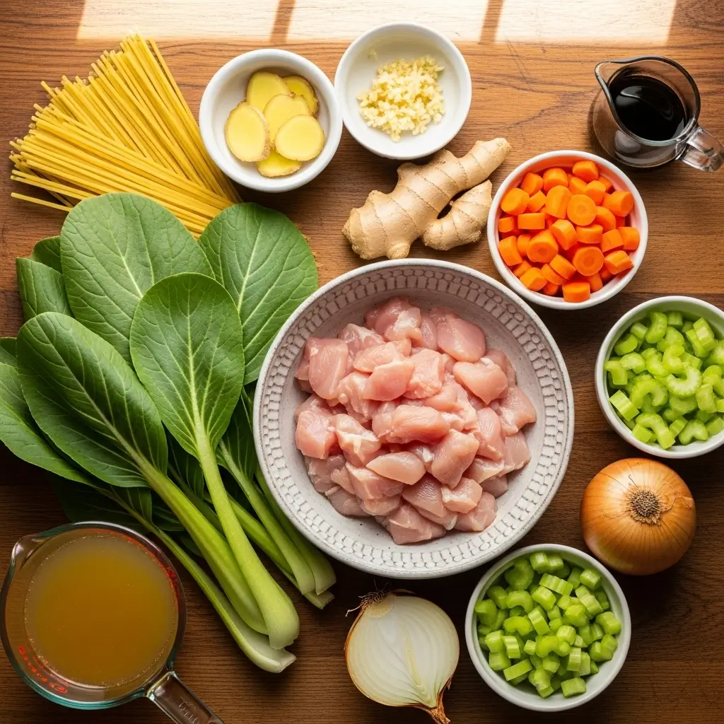 Ginger Garlic Chicken Noodle Soup Ingredients