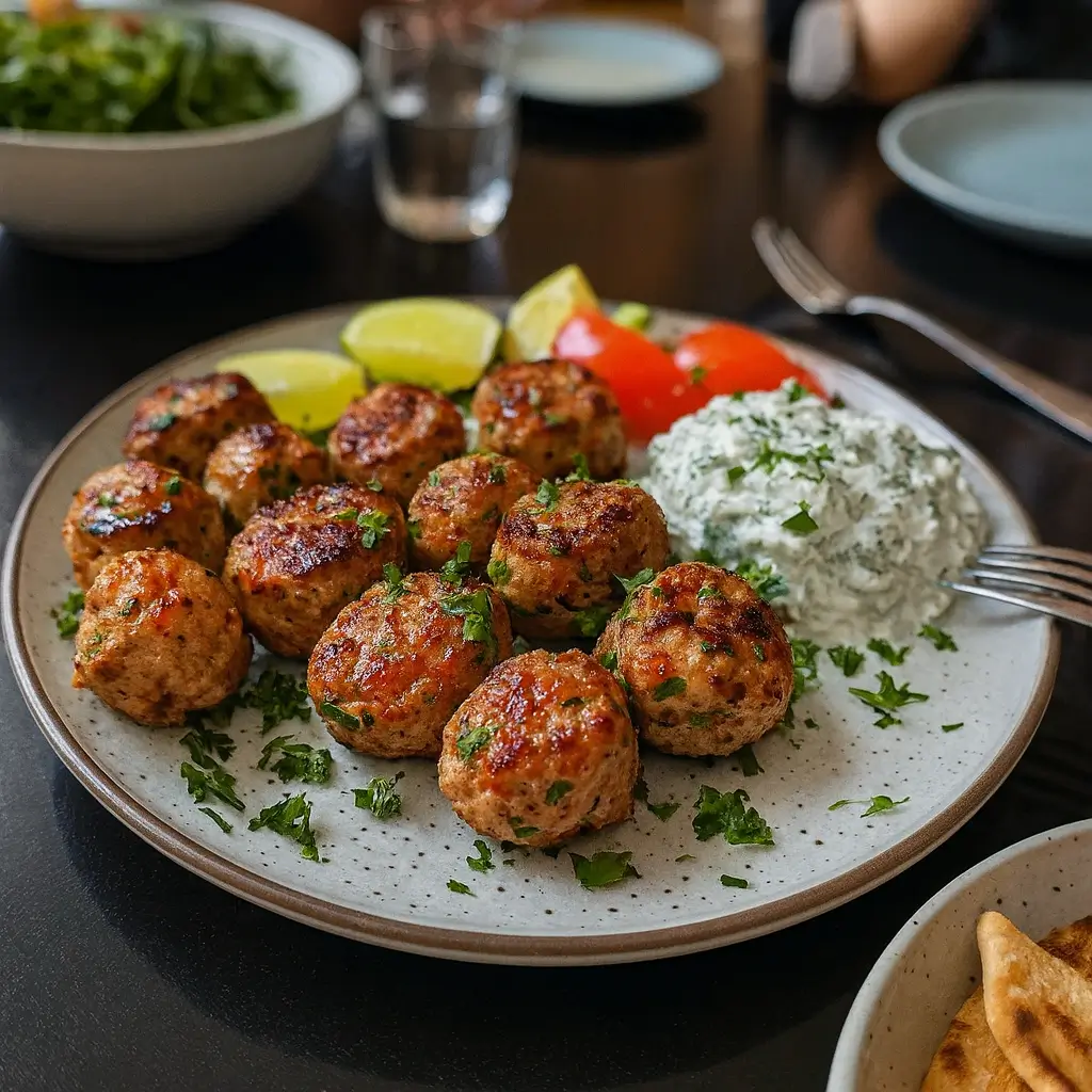 Greek Turkey Meatballs with Tzatziki