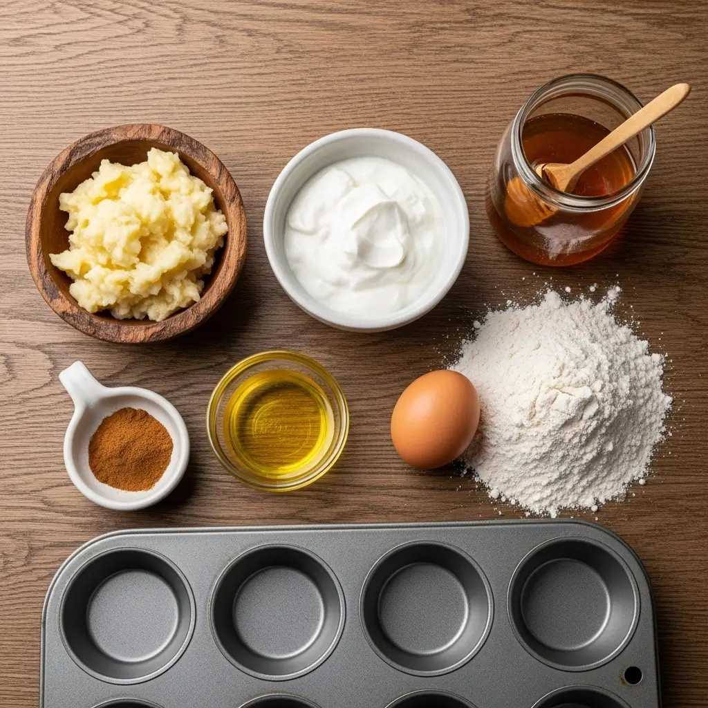 Ingredients for Healthy Greek Yogurt Banana Muffins