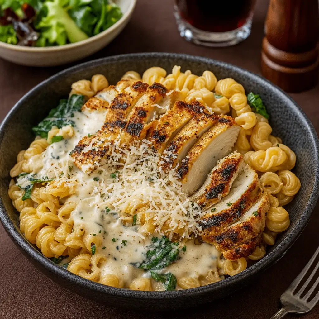 High Protein Garlic Parmesan Pasta Bowls