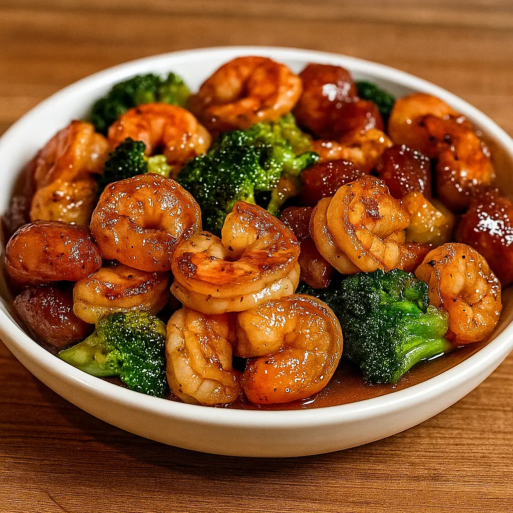 High-Protein Honey Garlic Shrimp dinner plate