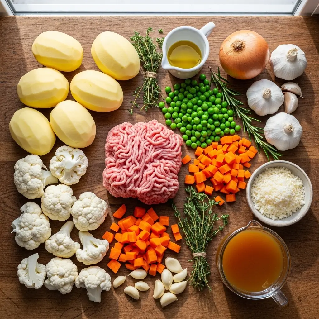Ingredients for High Protein Shepherd’s Pie recipe
