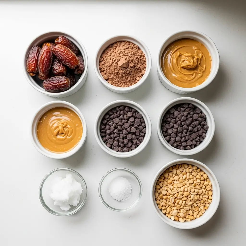 Ingredients for Homemade Protein Snickers Bars