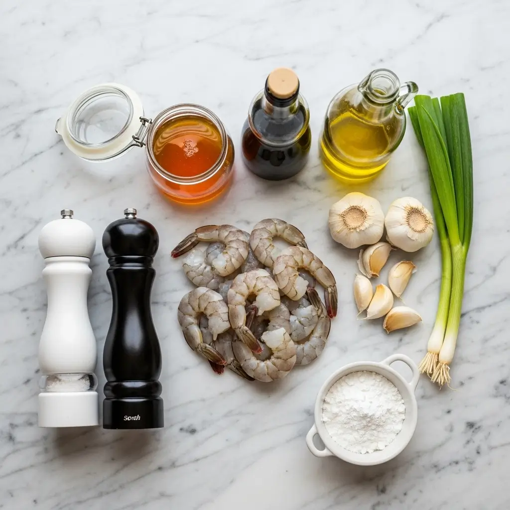 Ingredients for High-Protein Honey Garlic Shrimp