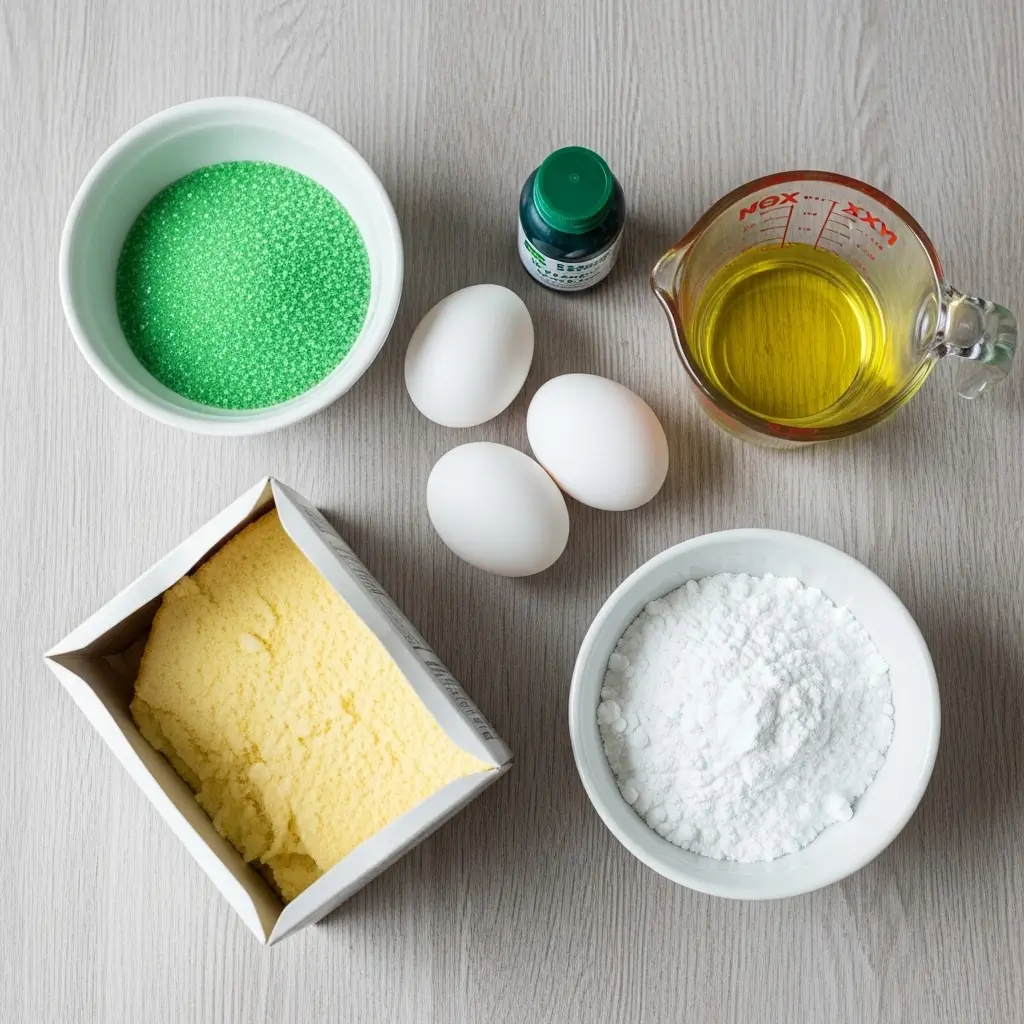 Ingredients for Lucky Green St. Patrick’s Day Cookies