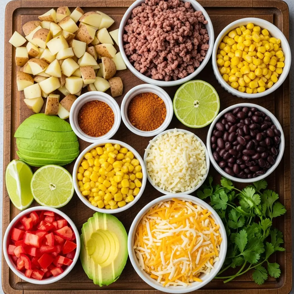 Loaded Potato Taco Bowl Ingredients