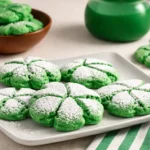 Lucky Green St. Patrick’s Day Cookies stacked on a table