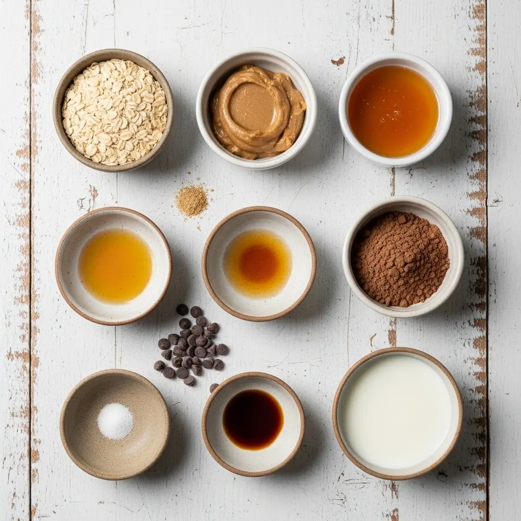 Ingredients for Mint Chocolate Chip Protein Balls