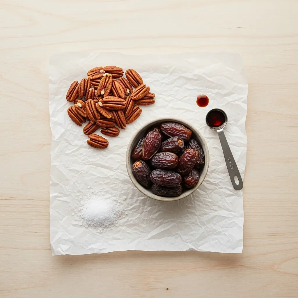 ingredients for no-bake pecan pie balls