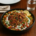 One Pot Chicken Shawarma Rice in Dutch oven