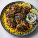One Pot Shawarma Chicken And Rice in a rustic pot