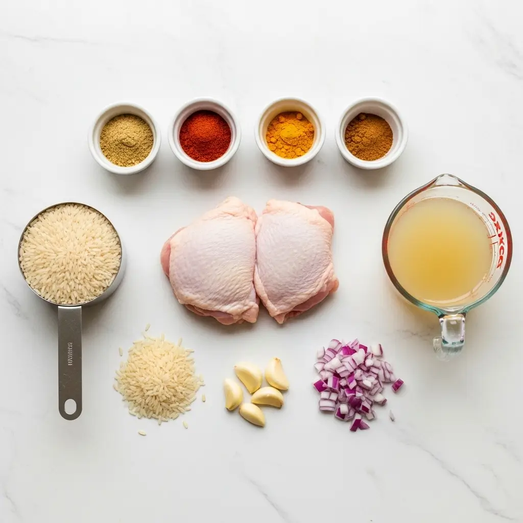 Ingredients for One Pot Shawarma Chicken And Rice