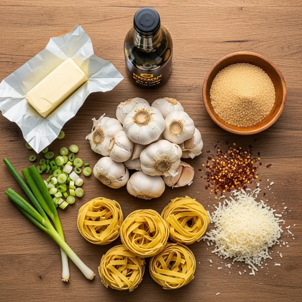 Ingredients for Perfect Garlic Noodles