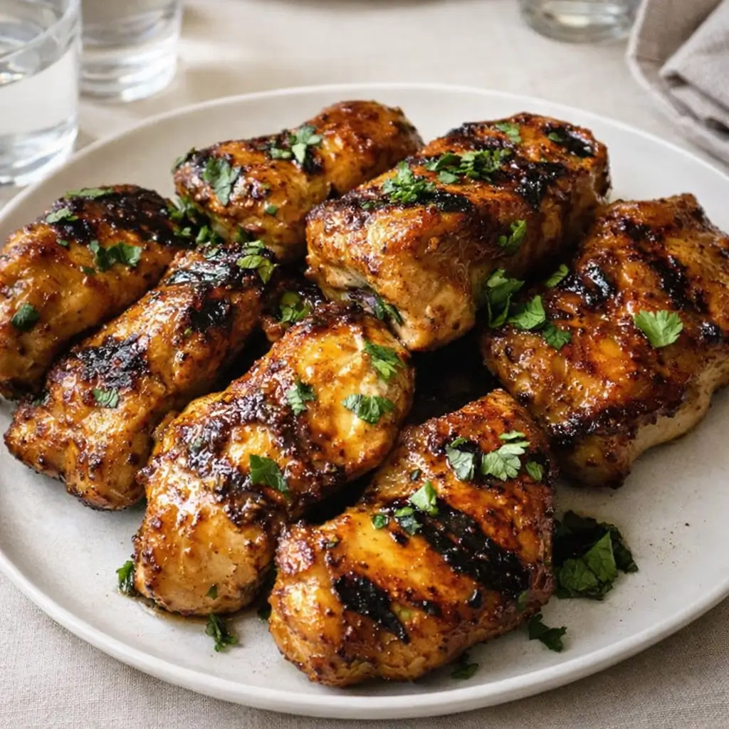 Peruvian Grilled Chicken with green sauce and lime