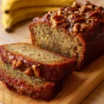 Protein Banana Bread fresh loaf sliced on cutting board