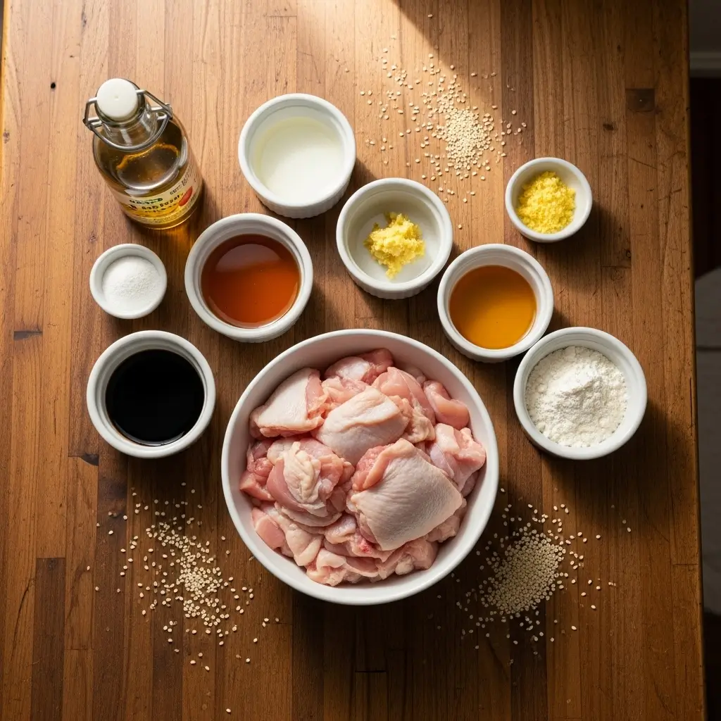 Ingredients for Crispy Chinese Takeout Sesame Chicken
