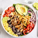 Spicy Southwest Chicken Salad with grilled chicken and avocado